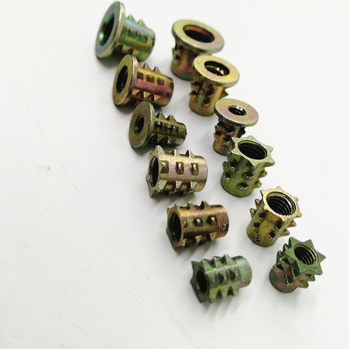 Metric and British system M4M5M6M8 spiked nut handle without insert internal and external teeth embedded parts zinc alloy spike cone master tape insert
