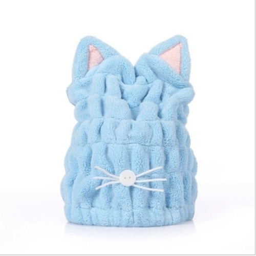 New Coral Velvet Dry Hair Cap Soft and Absorbent Cat Ear Dry Hair Cap Thickened Adult Shower Cap
