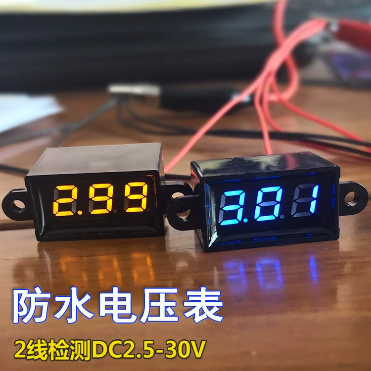 Водонепроницаемый вольтметр 0,28 Цифровой дисплей постоянного тока Головка измерителя постоянного тока 12 В цифровой светодиодный дисплей двухлинейный 3-30 В