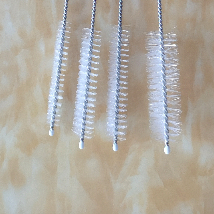 304 stainless steel straw brush milk bottle straw brush test tube cleaning brush spiral soft brush nylon brush