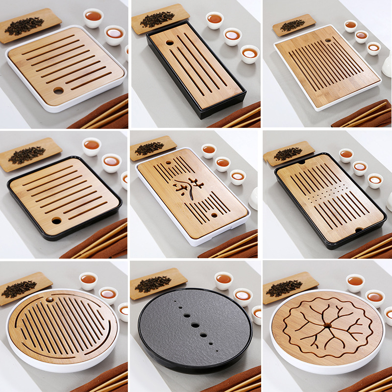 Japanese style simple dry brewing tea tray melamine bamboo small tea table travel tea set hotel dry brewing tea table tray wholesale