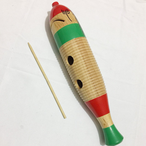 Orff percussion instruments fish and frog music teaching aids scratch frog fish and frog call tube scratch horse wood fish clapper kindergarten school