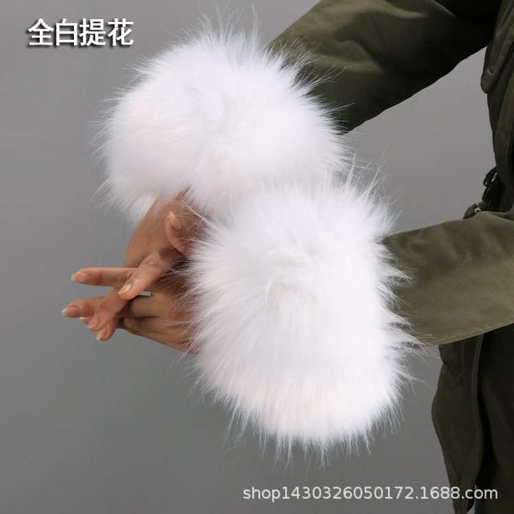 Pulsera de piel de zorro de piel sintética de piel de mapache pulsera de piel de conejo de piel sintética