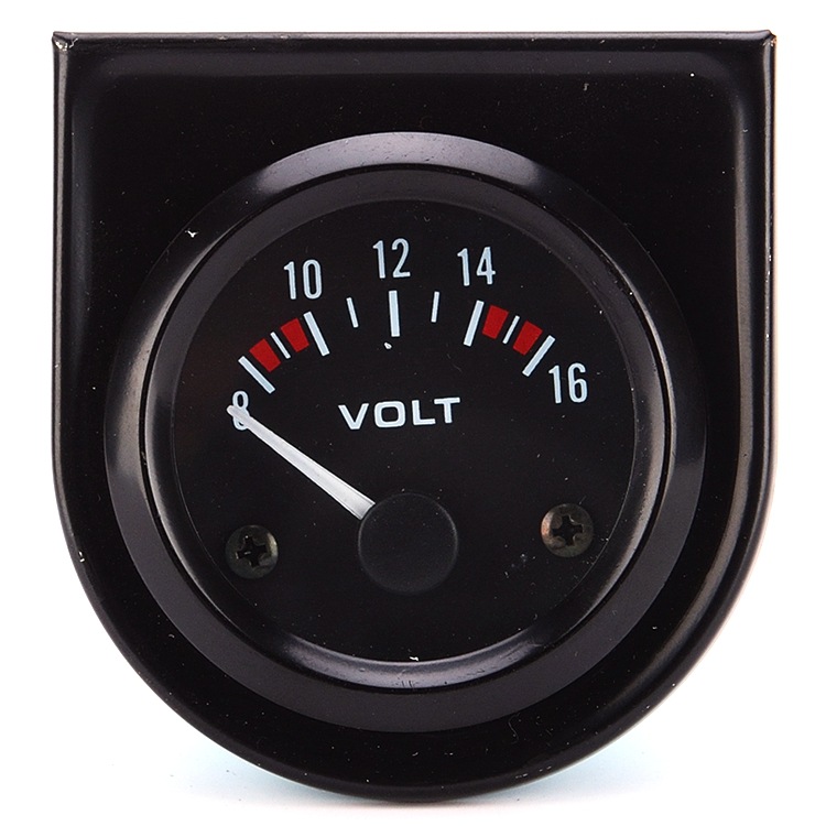 汽车仪表改装黑色指针式电压表测量8-16V个性指针式电压表批发