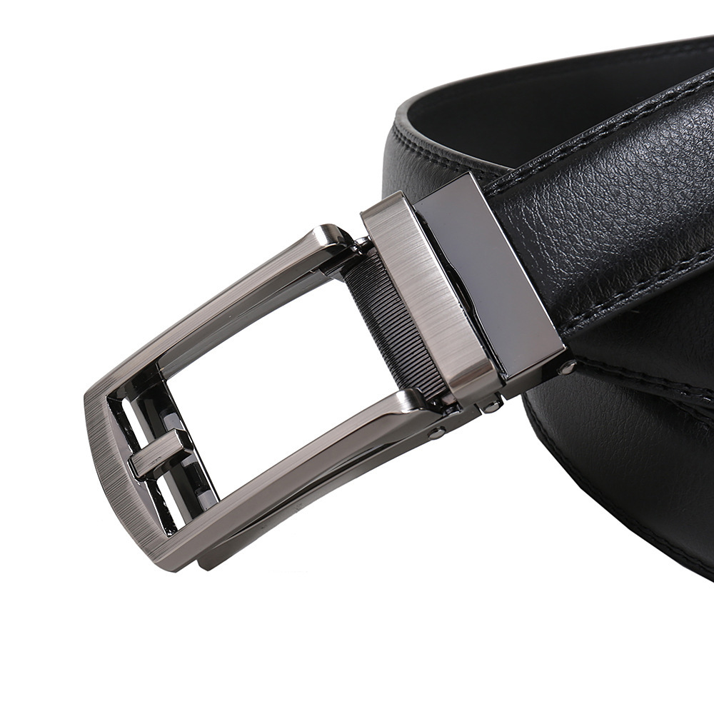 Ago finto ClickBelt da uomo con cintura in vita da 3,5 cm in pelle bovina a due strati con fibbia automatica_voghion.com