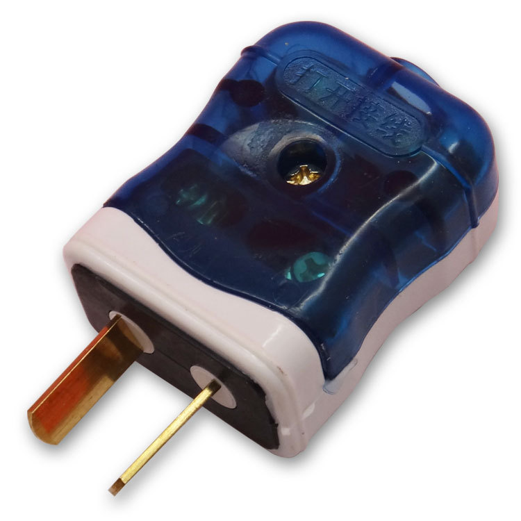 2极一体成型摔不烂易接线电源扦只 恒兴泰031转动全铜蓝白插头