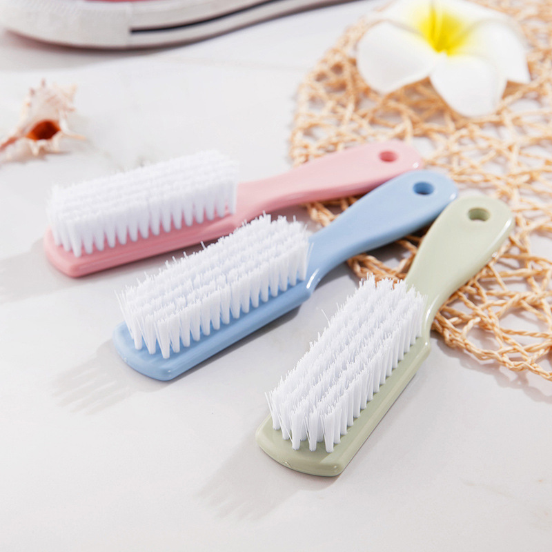 Scandinavian Hangable Shoe Brush Laundry Brush Soft Bristle Brush Household Non-Harming Shoes Clothes Cleaning Brush Shoe Washing Brush Long Handle Brush