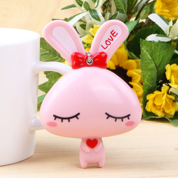 LOVE兔 爱心兔 化妆镜 卡通动漫镜子 迷你方便携带镜子 随身镜 粉