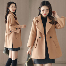 女士短外套秋季2025新款韩版毛呢外套中长款大码双面妮子羊毛大衣