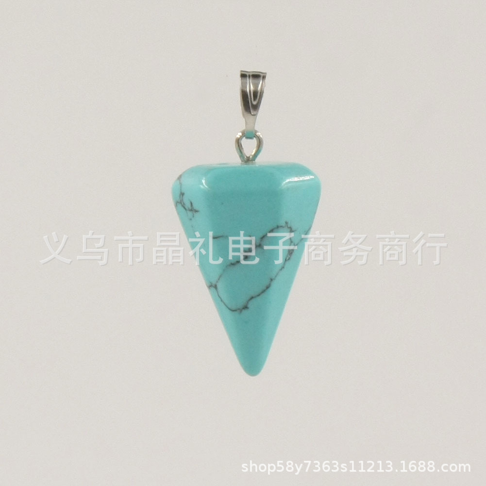 Ebay deseo piedra natural cristal ágata facetado cónico hexagonal columna espíritu Péndulo collar colgante Péndulo