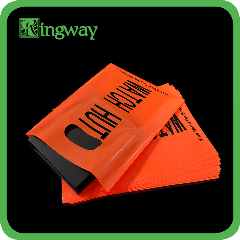 四指冲孔袋 平口袋 PE色膜袋 礼品品包装购物手挽袋 可印刷LOGO