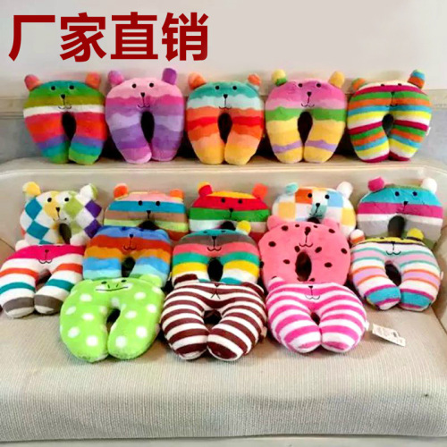 Plush cartoon single travel U-shaped pillow Wholesale soft airplane train pillow Cute and comfortable travel neck pillow