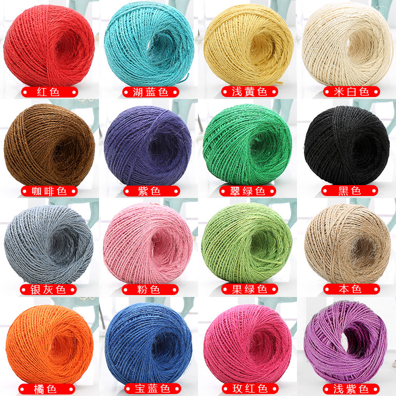 Color hemp rope 1.5-2mm DIY handmade retro style photo clip juute rope 25 m/50 m/100 m