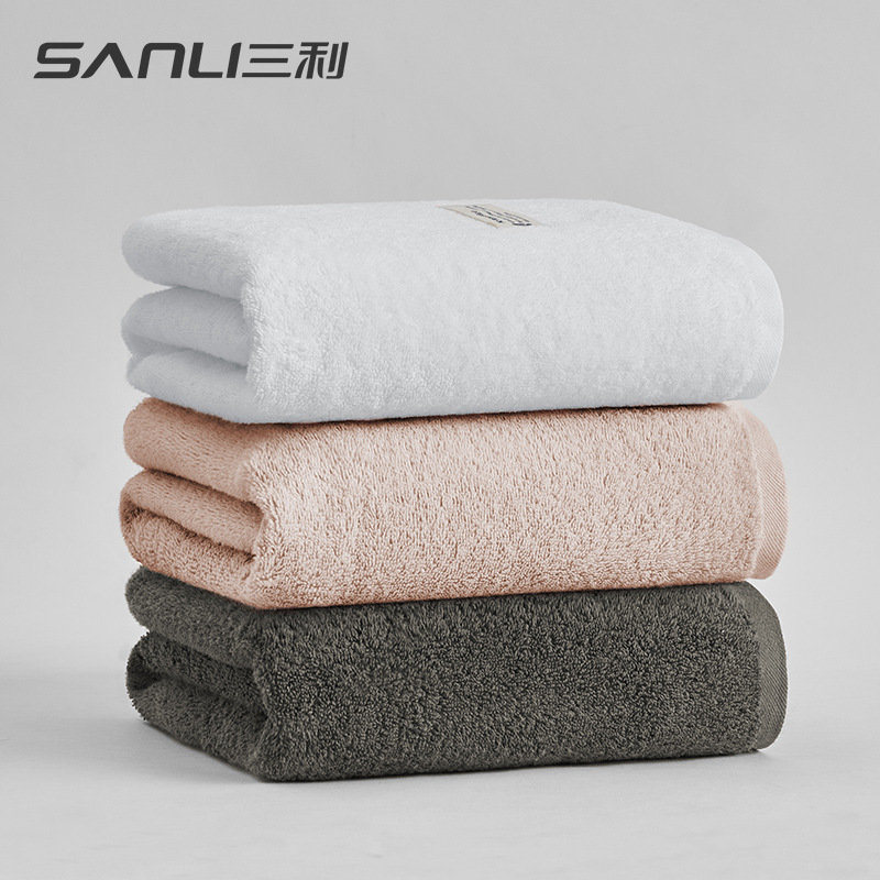 Sanli towel factory direct supply plain fresh bath towel cotton absorbent bath towel cotton plus combed cotton bath towel