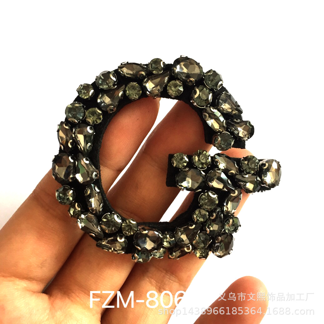 厂家供应新款 钉珠钻石字母G服装辅料包包DIY装饰配件