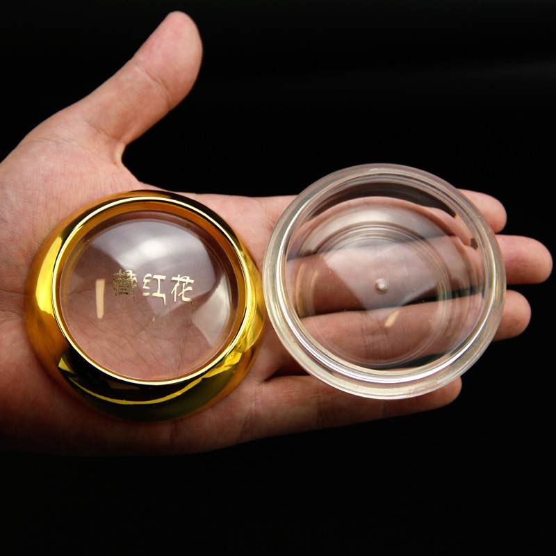 En stock botella de azafrán de embalaje de acrílico de alto grado botella redonda cápsula transparente polvo pequeño frasco vacío 5g50ml