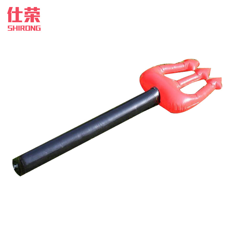 In-stock PVC inflatable triangular fork, Amazon children's toy wholesale knife, red inflatable fork, inflatable weapon.