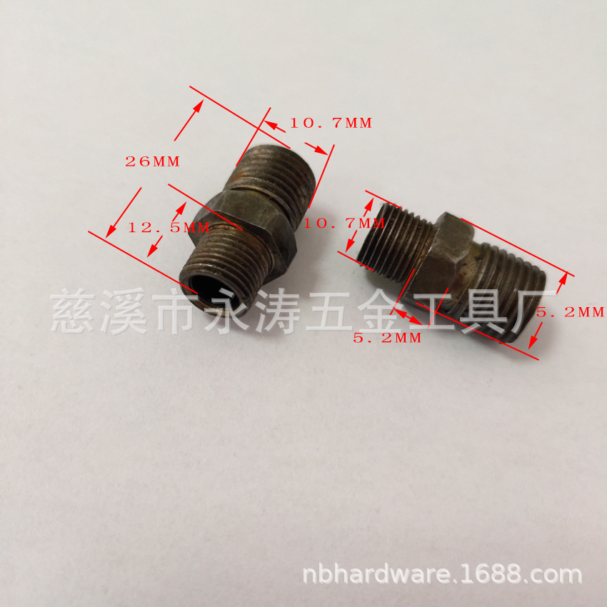 厂内供应 14六角双头螺纹接头 胎压枪配件气动工具配件量大价优