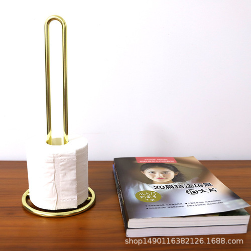 Nordic gold metal iron desktop paper towel holder dining room living room toilet roll paper holder storage rack