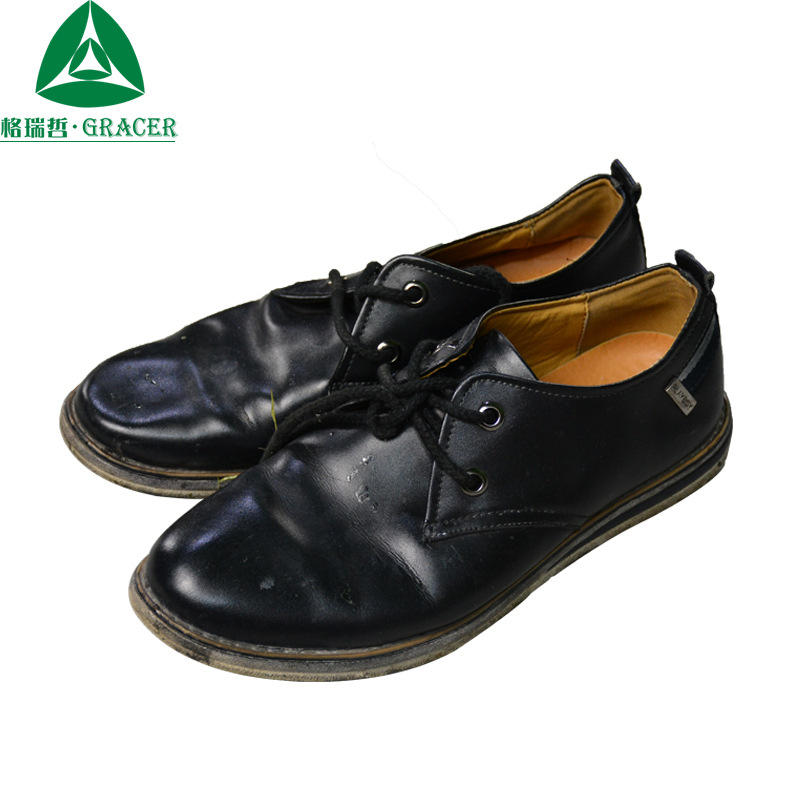 广州旧鞋春季简约雕花翼纹人造革皮鞋40HQ杂款鞋子整柜低价售卖