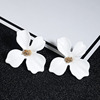 Fresh fashionable earrings, metal spray paint, European style, 5 colors, flowered