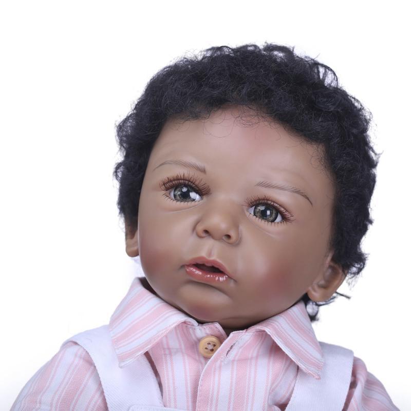 NPK nuevo color de piel negro bebé afroamericano muñecas Infantil Educación Temprana apoyos 1717