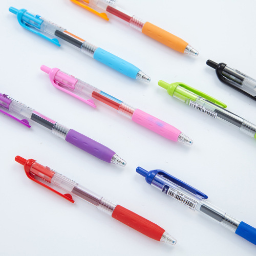 Snow White Medium Nib Gel Pen G101 Colorful Quick-Dry Carbon Pen with Bullet Tip, Transparent Plastic Barrel, Signature Pen