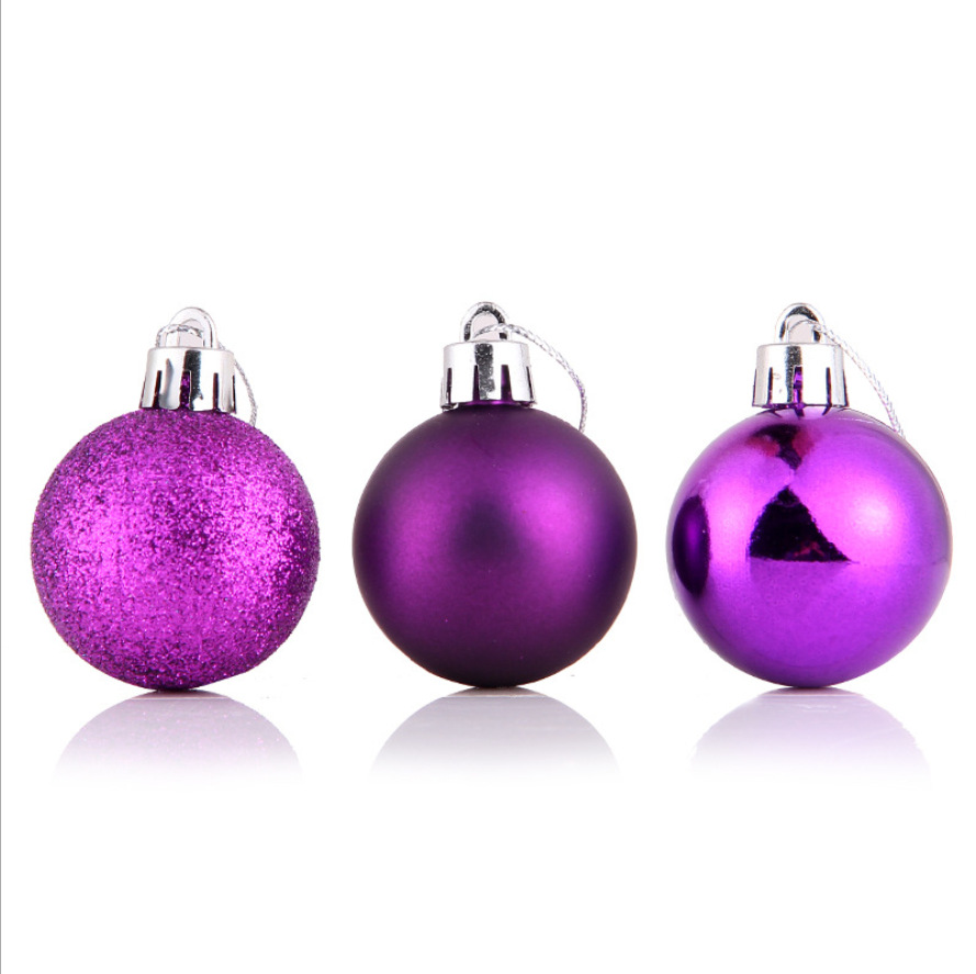 Navidad fiesta decoración 4/6/8cm barril chapado color bola de plástico decoración del árbol de Navidad bola colgante piezas