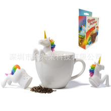 跨境热卖硅胶独角兽泡茶器茶滤茶漏 树懒大象海牛新品动物滤茶器