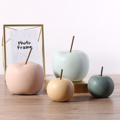 Nordic ceramic apple ornaments, modern simple living room TV cabinet, home soft decorations, fruit ornaments