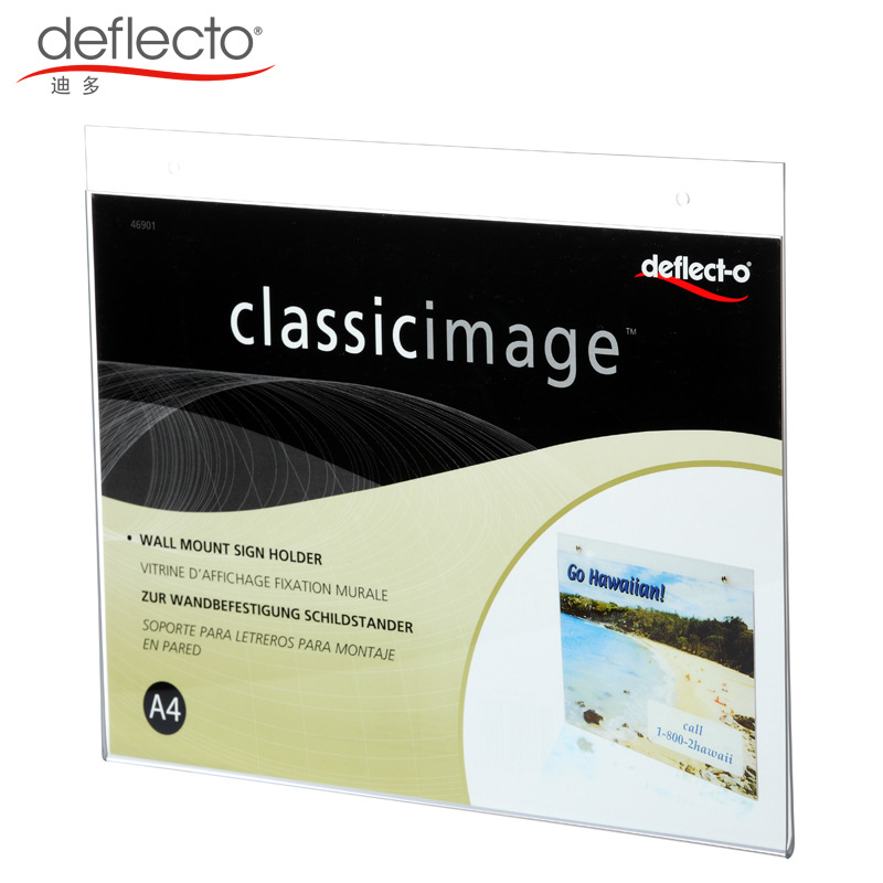 Manufacturer direct sales hot bending transparent display stand A4 wall mount rack American Dido wholesale can be forwarded 