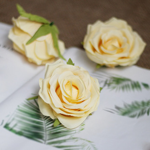 Rose head simulation DIY accessories wedding wall photography props material arch road road led silk cloth decorative flowers