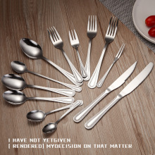 诚惠捷不锈钢刀叉勺厂家直销西餐餐具全系列珠点手柄甜品叉勺跨镜