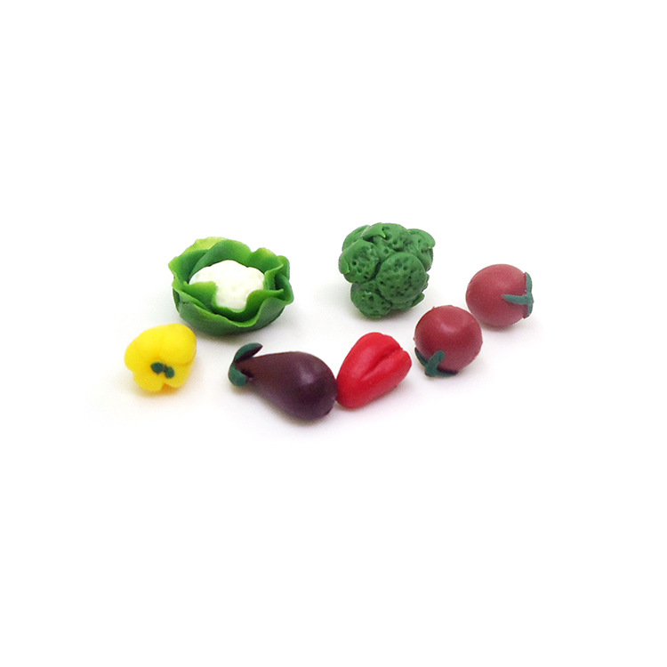 1:12 casa de muñecas accesorios mini comida y juego Brócoli Coliflor tomate pimiento rojo pimiento amarillo vegetal modelo mixto