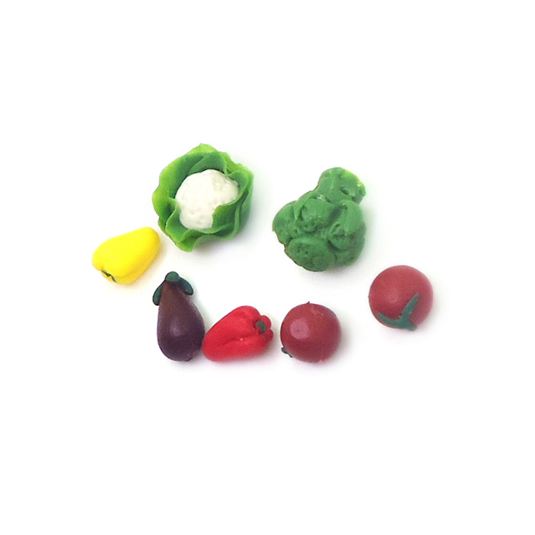 1:12 casa de muñecas accesorios mini comida y juego Brócoli Coliflor tomate pimiento rojo pimiento amarillo vegetal modelo mixto