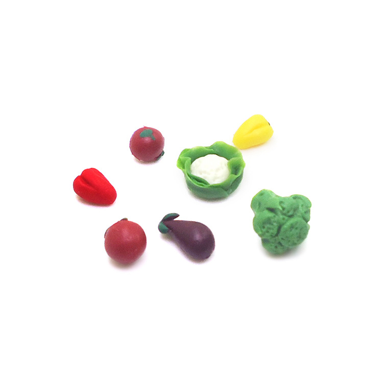 1:12 casa de muñecas accesorios mini comida y juego Brócoli Coliflor tomate pimiento rojo pimiento amarillo vegetal modelo mixto