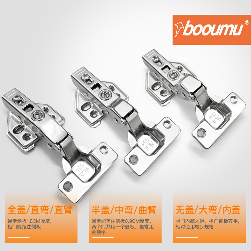 304不锈钢液压铰链 衣柜合页衣柜门橱柜铰链家居具五金配件|undefined