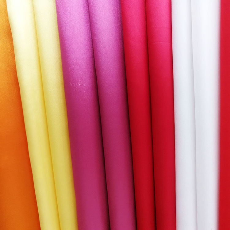 现货仿真丝弹力色丁亮缎婚礼服新娘旗袍面料 现货批发