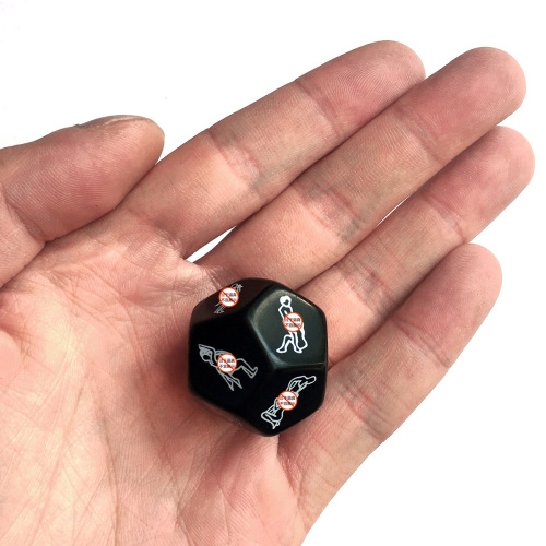 12-sided sex position dice dice cross-border foreplay fun SM sex toys black 25mm