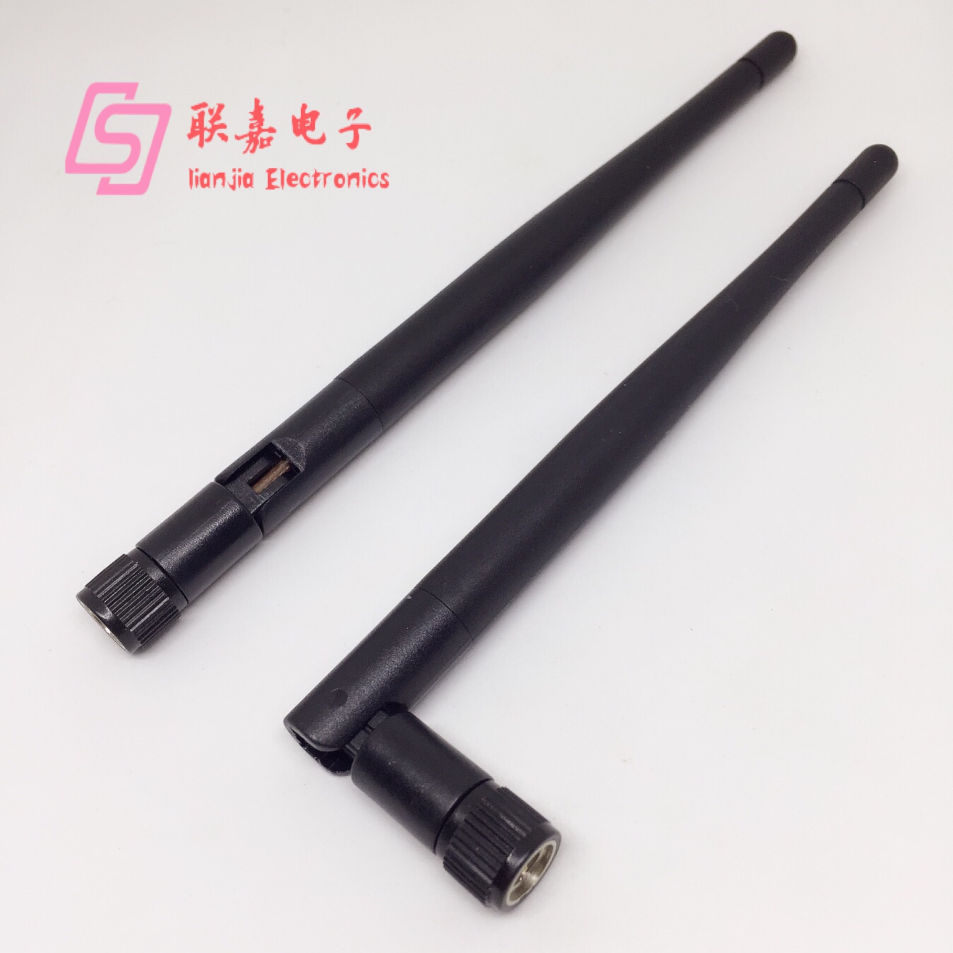 外置2.4G黑色胶棒WIFI天线 内针增益3DB可折叠天线 无线路由器