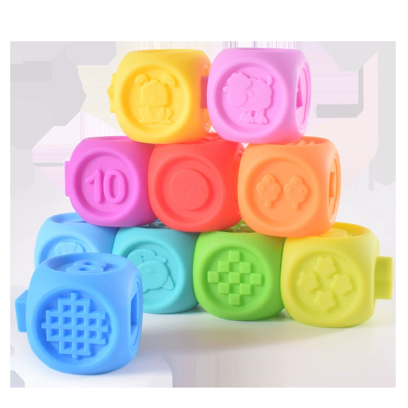 Cognitive constructor for baby, Jenga plastic, toy from soft rubber, (Cross-border trading)
