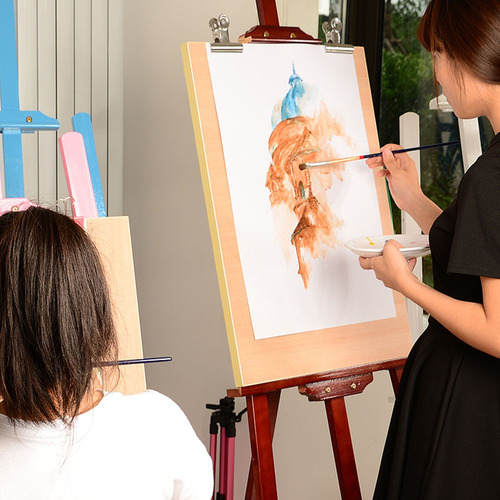 Wooden Easel 1.5M Solid Wood Art Sketching and Drawing Easel, Canvas Display Stand Oil Painting Easel Advertisement Stand Wooden