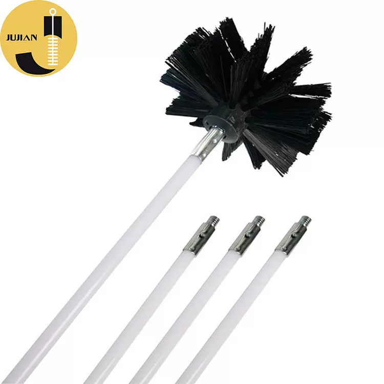 巨坚欧美管道清洁刷POM杆尼龙刷头坚固工具刷外销风管机刷烟囱刷