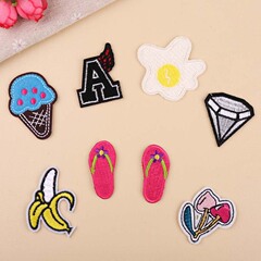 Embroidery patch computerized embroidery cherry egg slippers clothing decoration patchwork applique DIY home decor