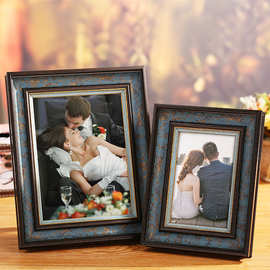 美式乡村古典6寸7寸相框复古做旧相框家居客厅茶几桌面装饰品摆件