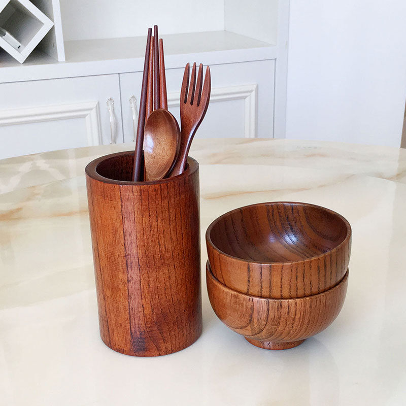 Venta directa de fábrica madera entera palillos creativos jaula Sour Jujube palillos de madera tubo de madera maciza tubo de almacenamiento redondo en stock descuento de gran cantidad