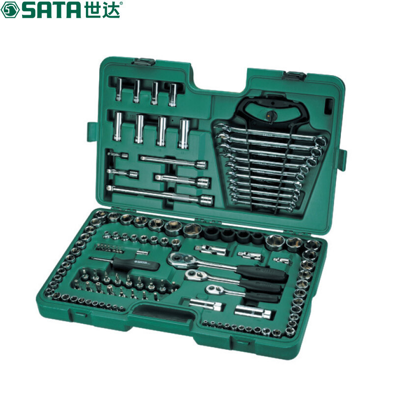 世达120件套汽车维修工具箱套筒棘轮扳手修理工具组合套装 09014