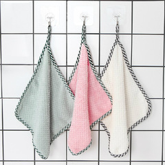 Thickened scouring pad sponge dishcloth hanging hand towel table and bowl washing dishwashing household water-absorbent coral velvet non-stick and non-furring