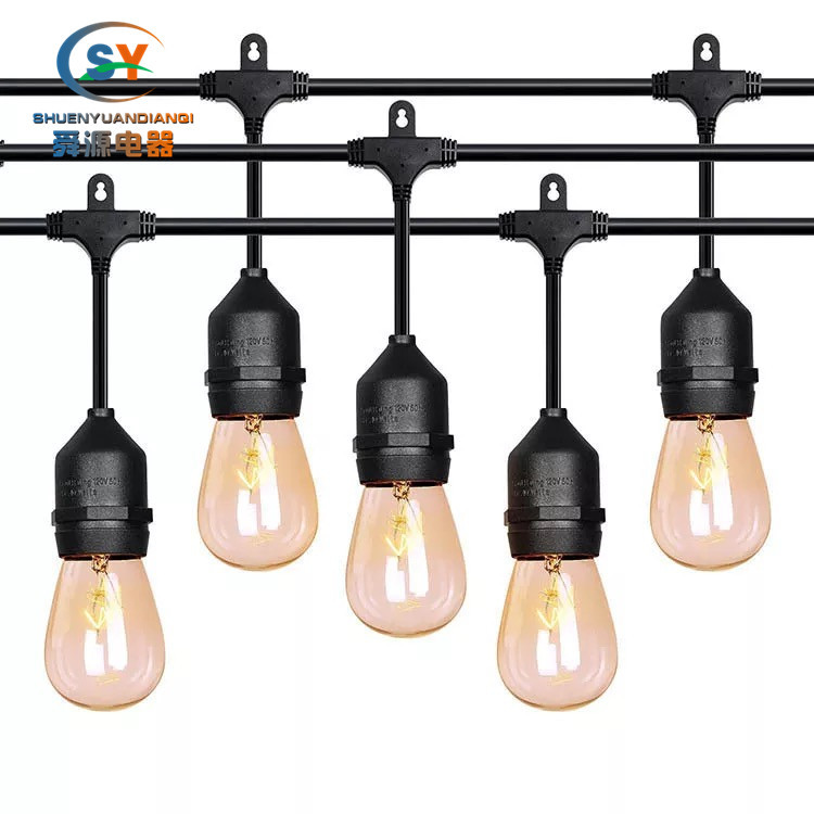 Guirnalda de luces impermeable ST64 estilo americano y europeo E27 Navidad cultivo