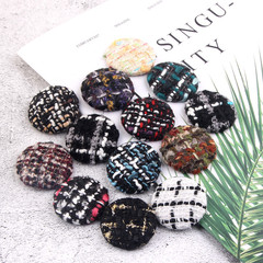 針織棉混色編織包布扣子 DIY頭飾胸針材料手工自製耳環耳釘配件